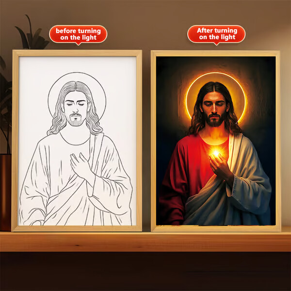 The Jesus Lamp（ LED Painting Inspiring Jesus Painting Decorative Lights）