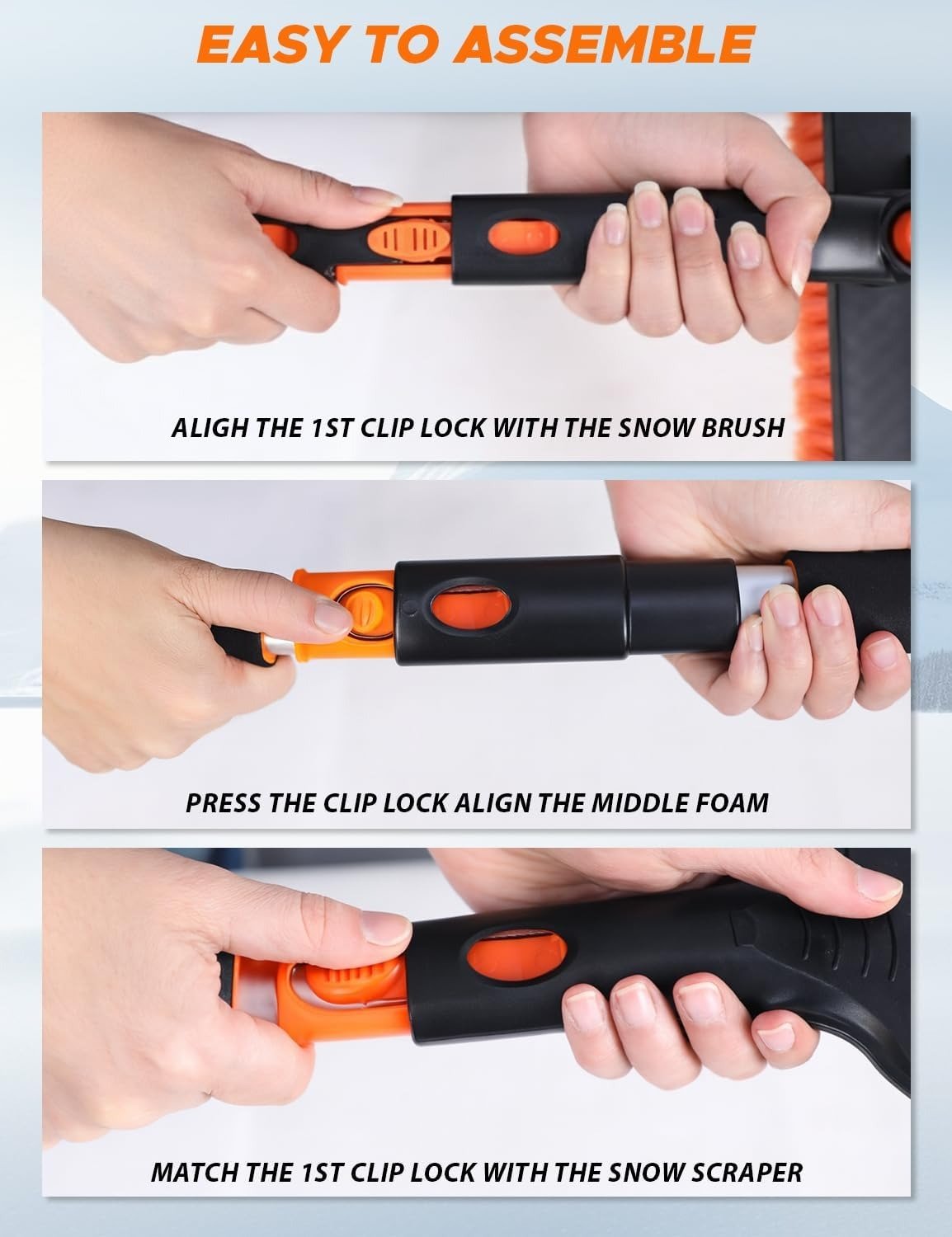 ❄️🚙 Extendable Snow Brush & Ice Scraper with 360° Pivoting Head