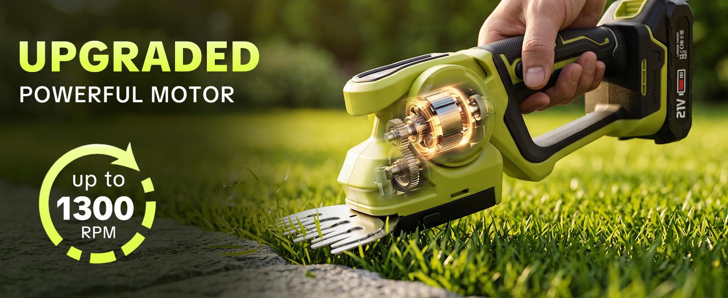 【FathersDayGift】SEESE Cordless 2-in-1 Grass Shear & Shrub Trimmer, Handheld Electric Hedge Trimmer, 2*21V Batteries,Lightweight for Lawn Hedge Garden Yard Maintenance fathersdaygift