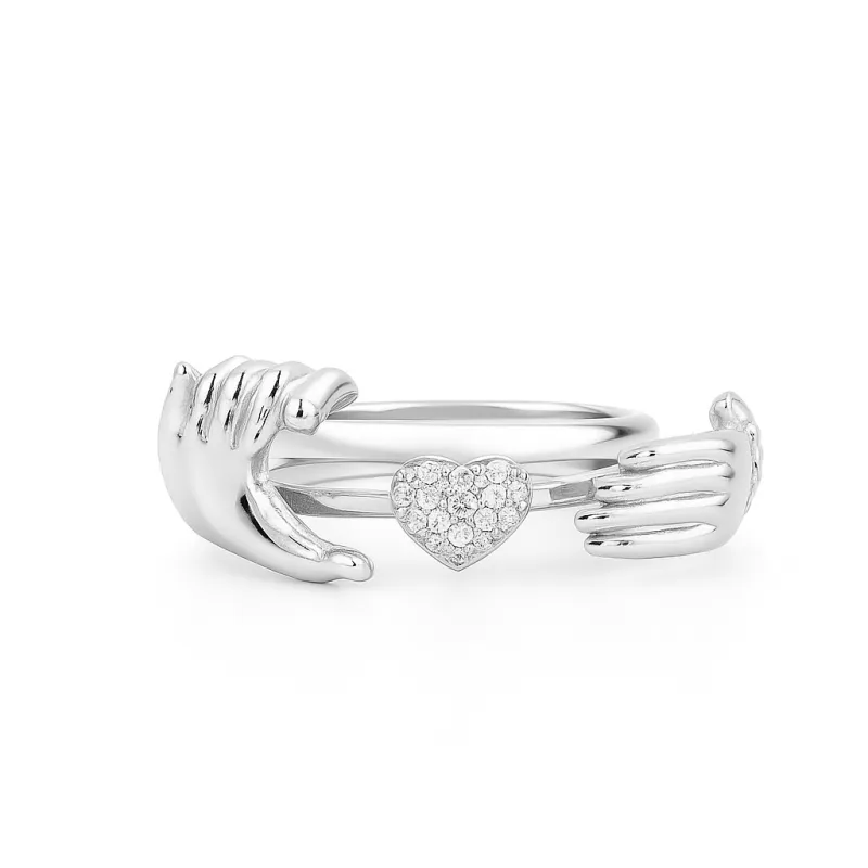 💞 Open Hands Heart Ring