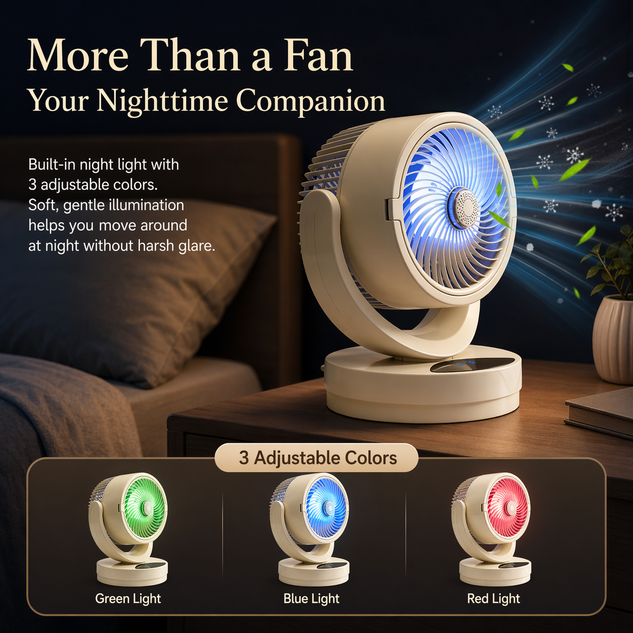 12 Inch Quiet Cooling Desk Fan Oscillating for Bedroom