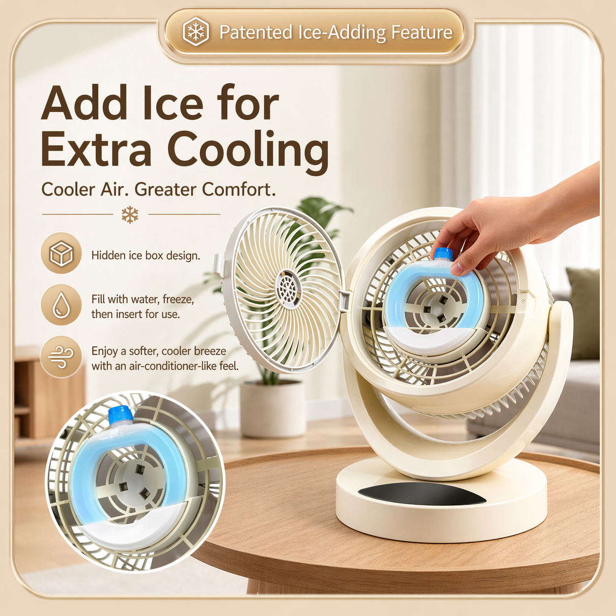 12 Inch Quiet Cooling Desk Fan Oscillating for Bedroom