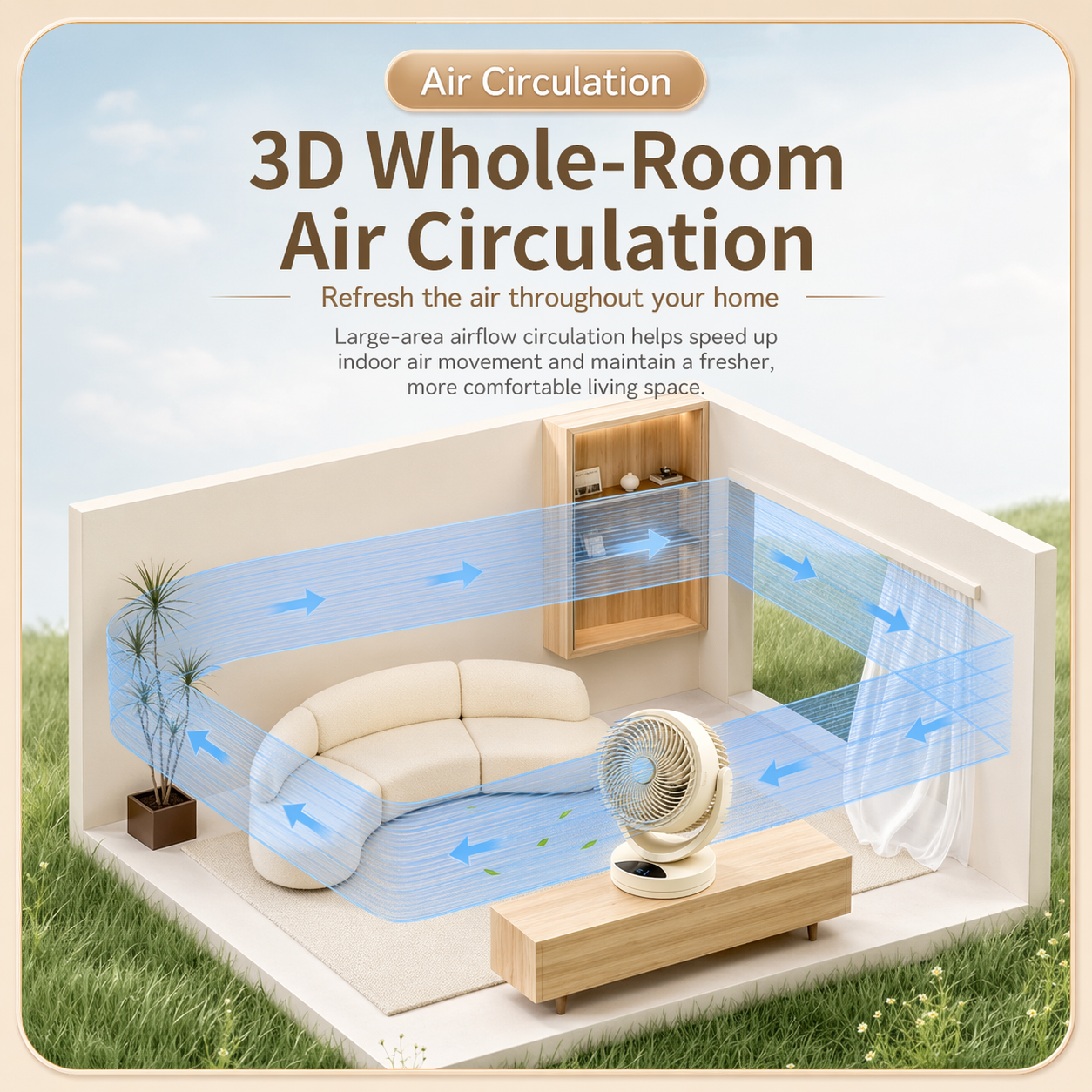 12 Inch Quiet Cooling Desk Fan Oscillating for Bedroom