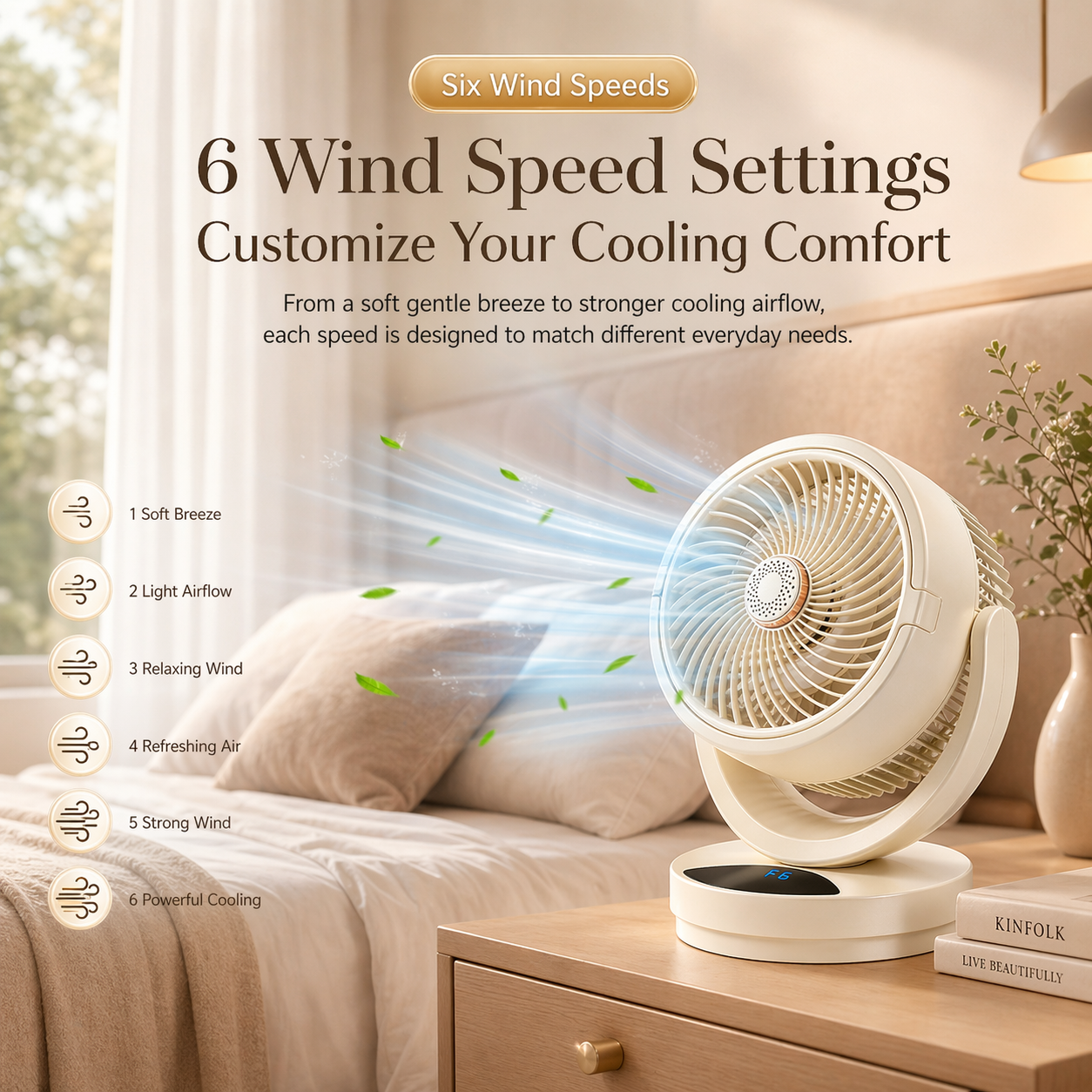 12 Inch Quiet Cooling Desk Fan Oscillating for Bedroom