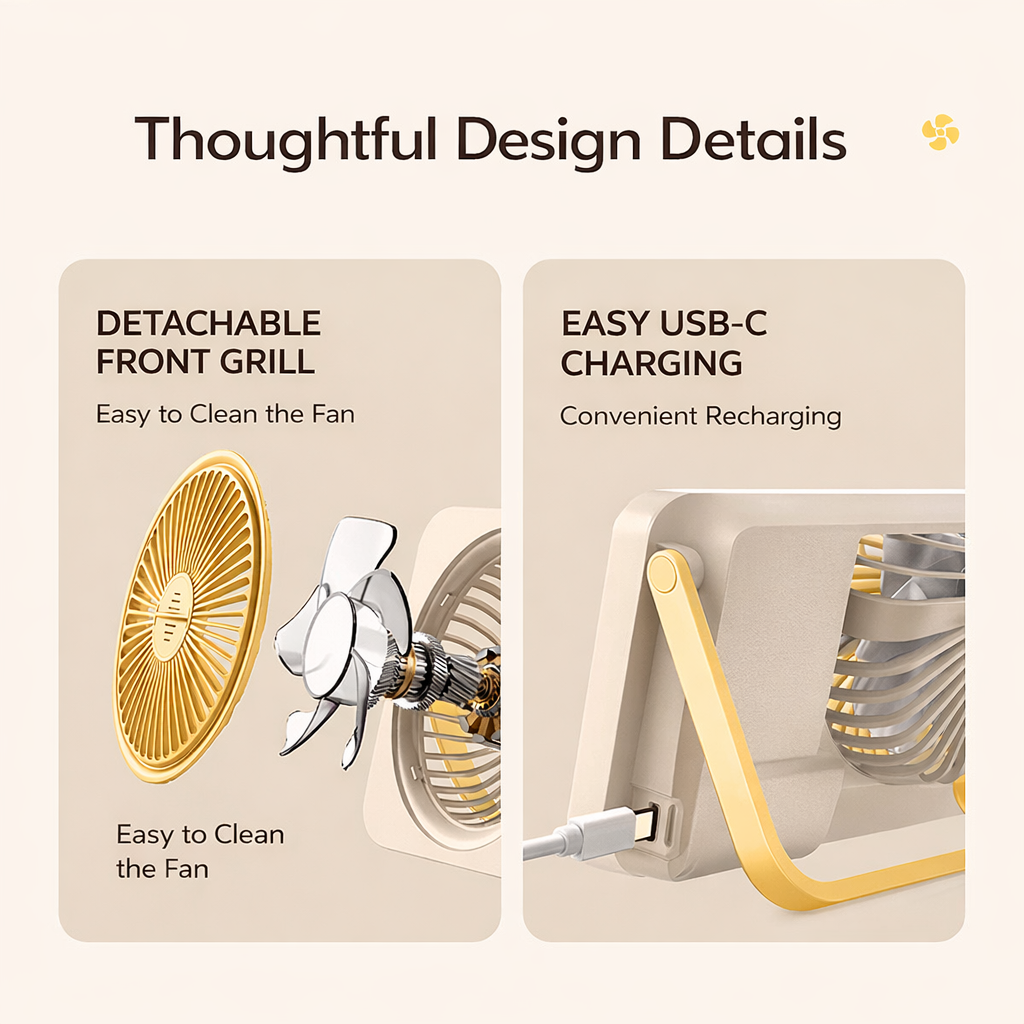 Comfortable All Night Multifunctional USB Cooling Fan