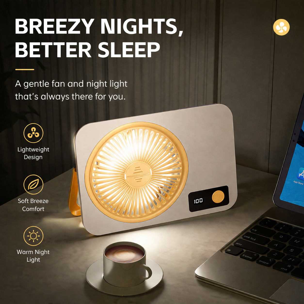 Comfortable All Night Multifunctional USB Cooling Fan