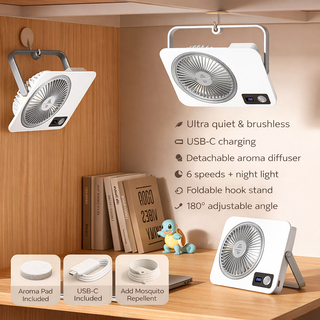 Comfortable All Night Multifunctional USB Cooling Fan