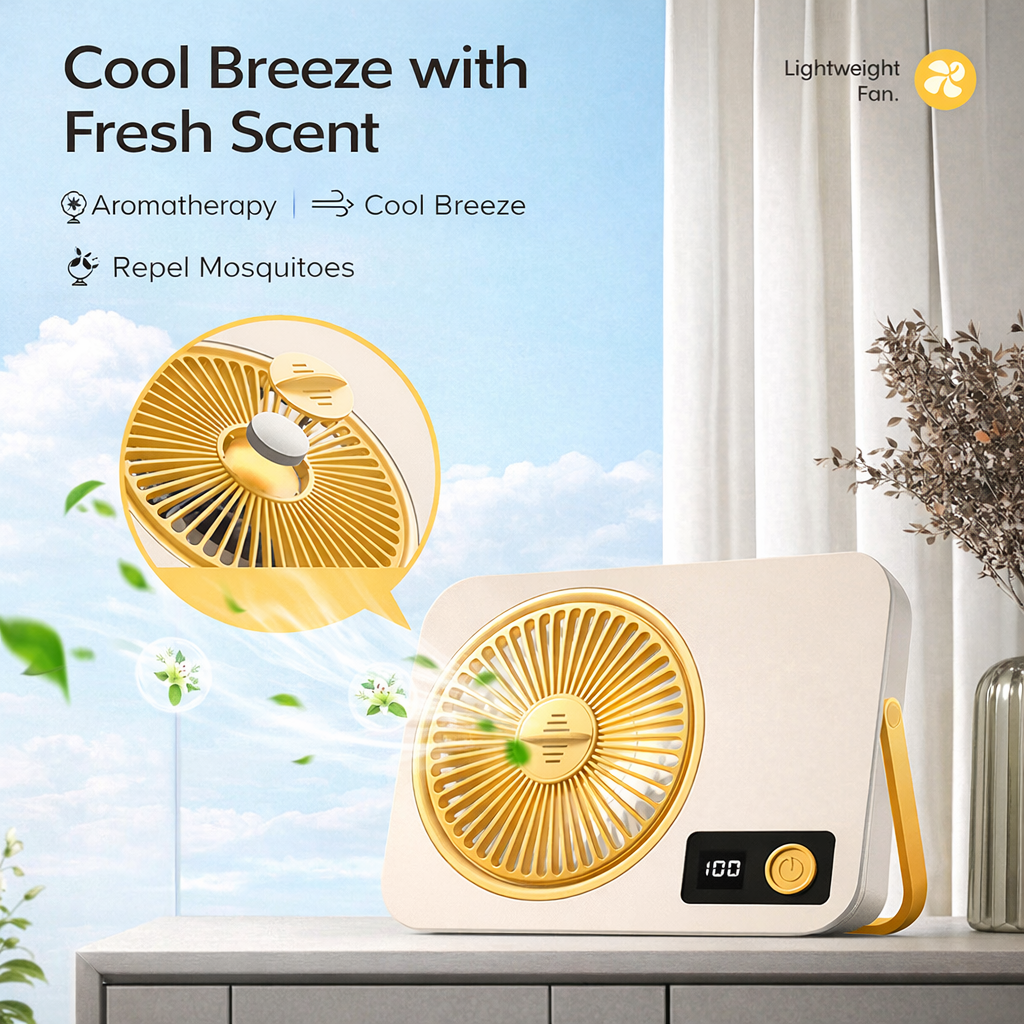 Comfortable All Night Multifunctional USB Cooling Fan