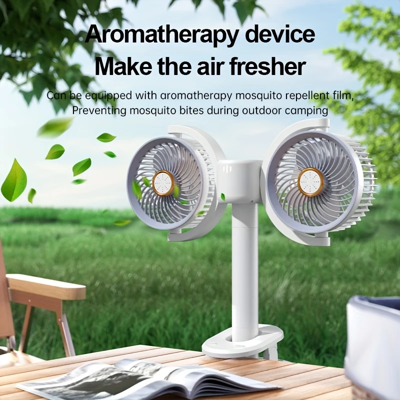 DualHead Pro – The Ultimate Multi-Scenario Desktop Circulation Fan with Dual-Blade Genius​​ 🌬️