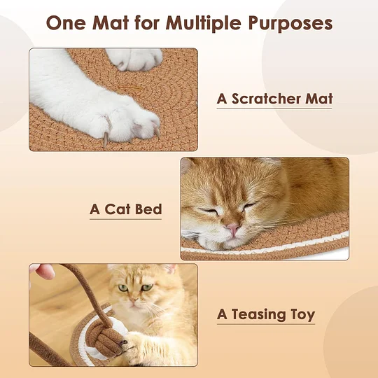 Braided Cotton Cord Cat Scratch Mat