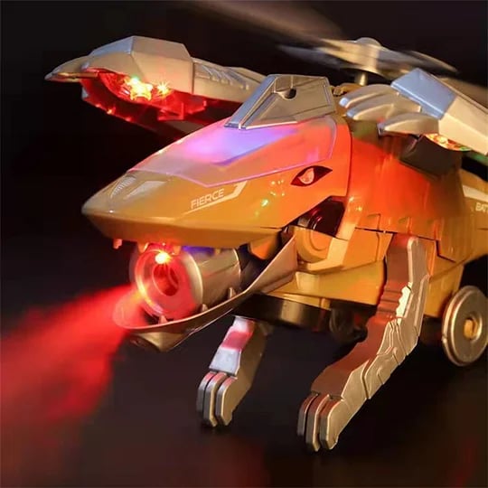 🎁2023-Christmas Hot Sale🎁 LED Transforming Dinosaur Helicopter Toy Free Shipping