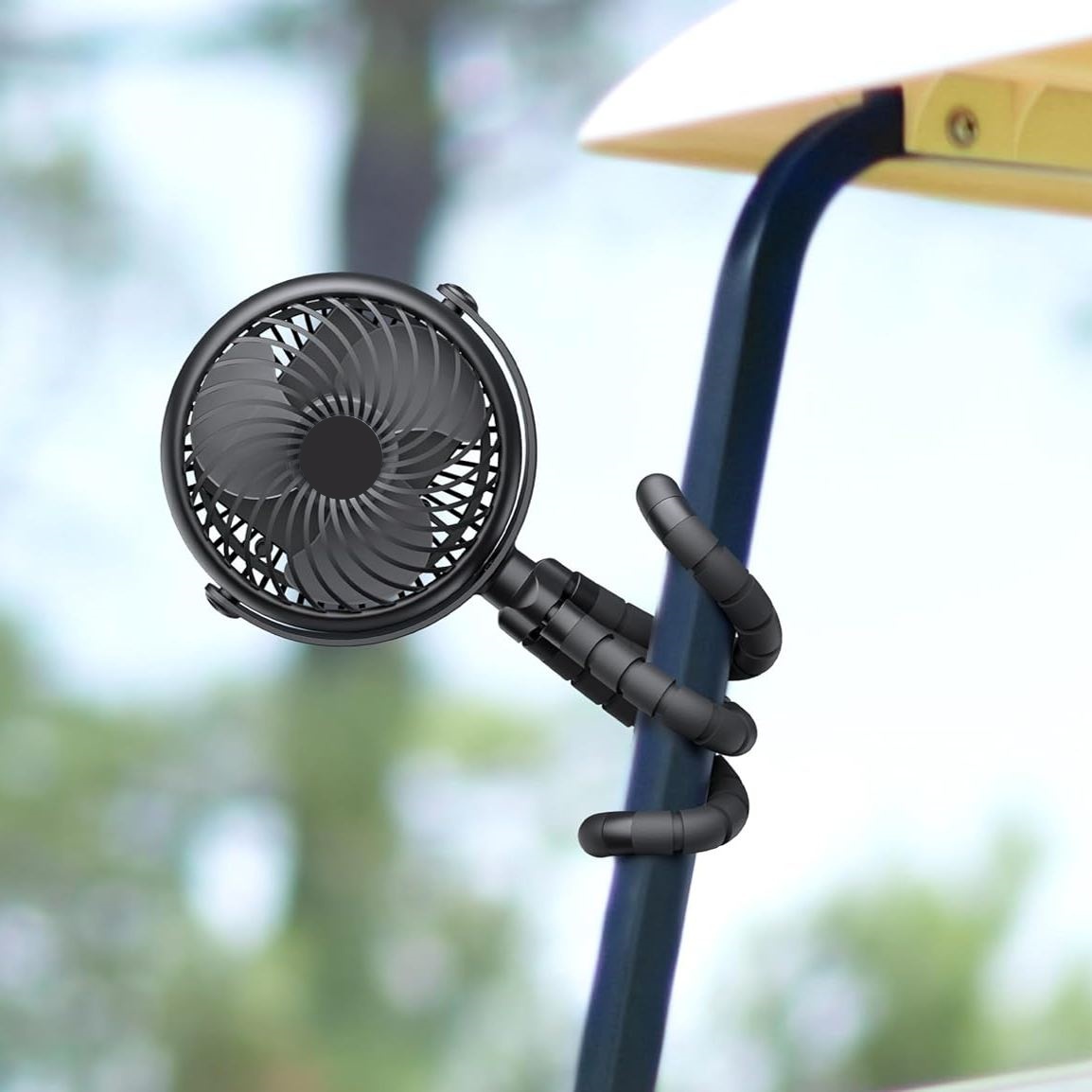 Rechargeable Golf Cart Fan with Flexible Tripod