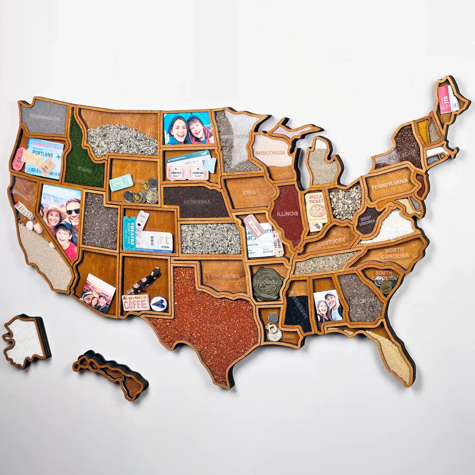 Personalized USA Travel Memory Map – Display Your Adventures & Keepsakes
