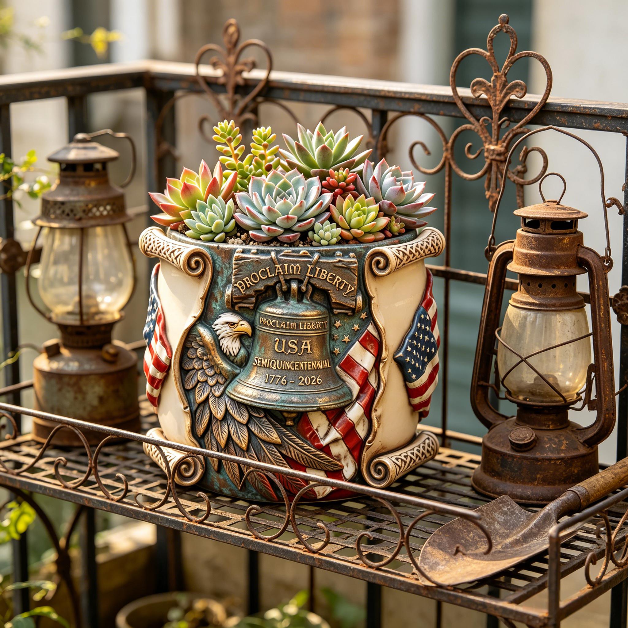 🎁USA 250th Anniversary Liberty Bell Limited Edition Succulent Planter 🌵