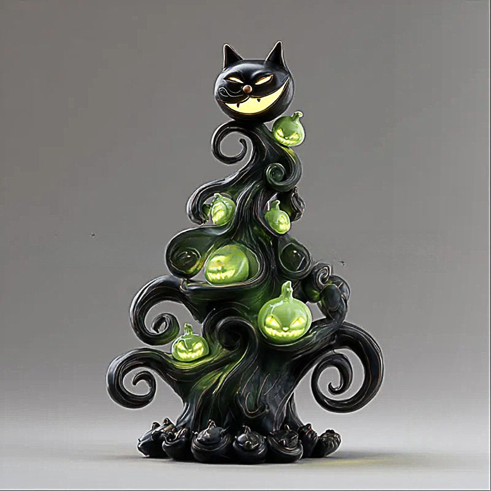 🎃🔥Enchanted Halloween Light-Up Tree Collection – Spooky Tabletop Décor