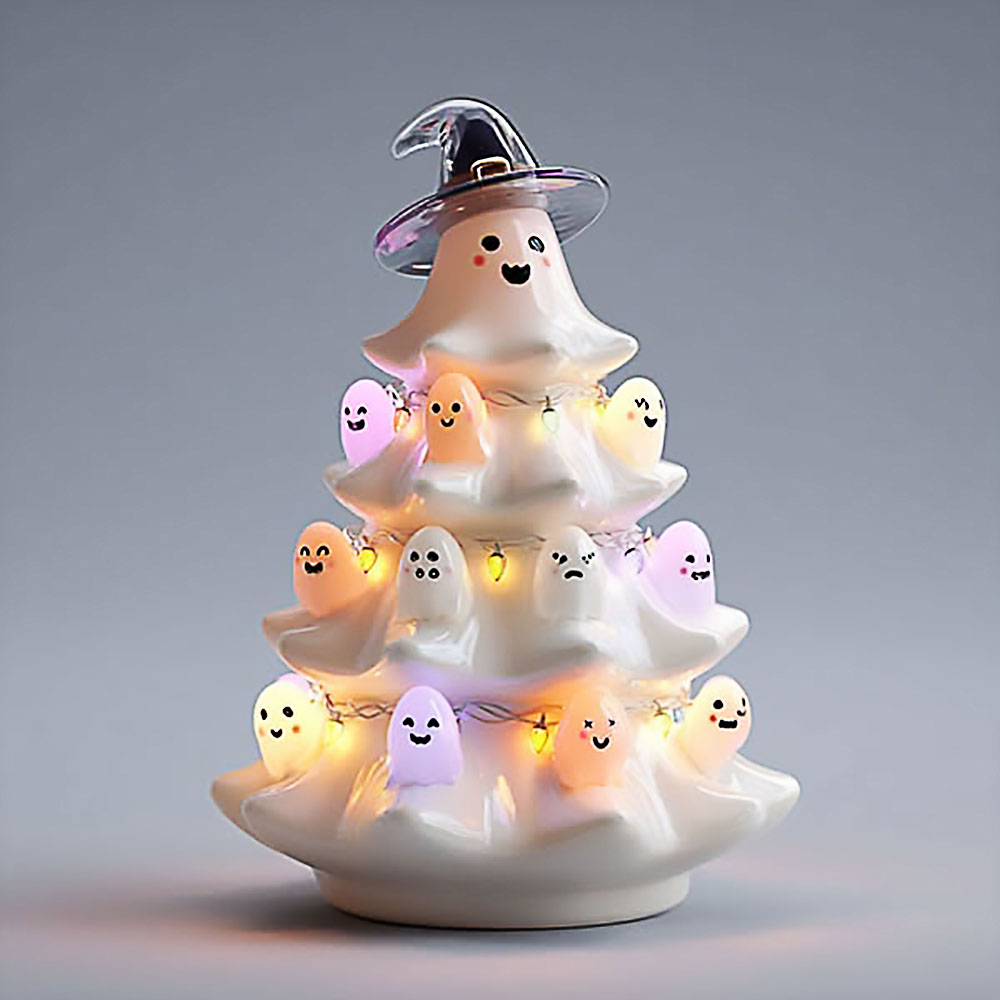 🎃🔥Enchanted Halloween Light-Up Tree Collection – Spooky Tabletop Décor