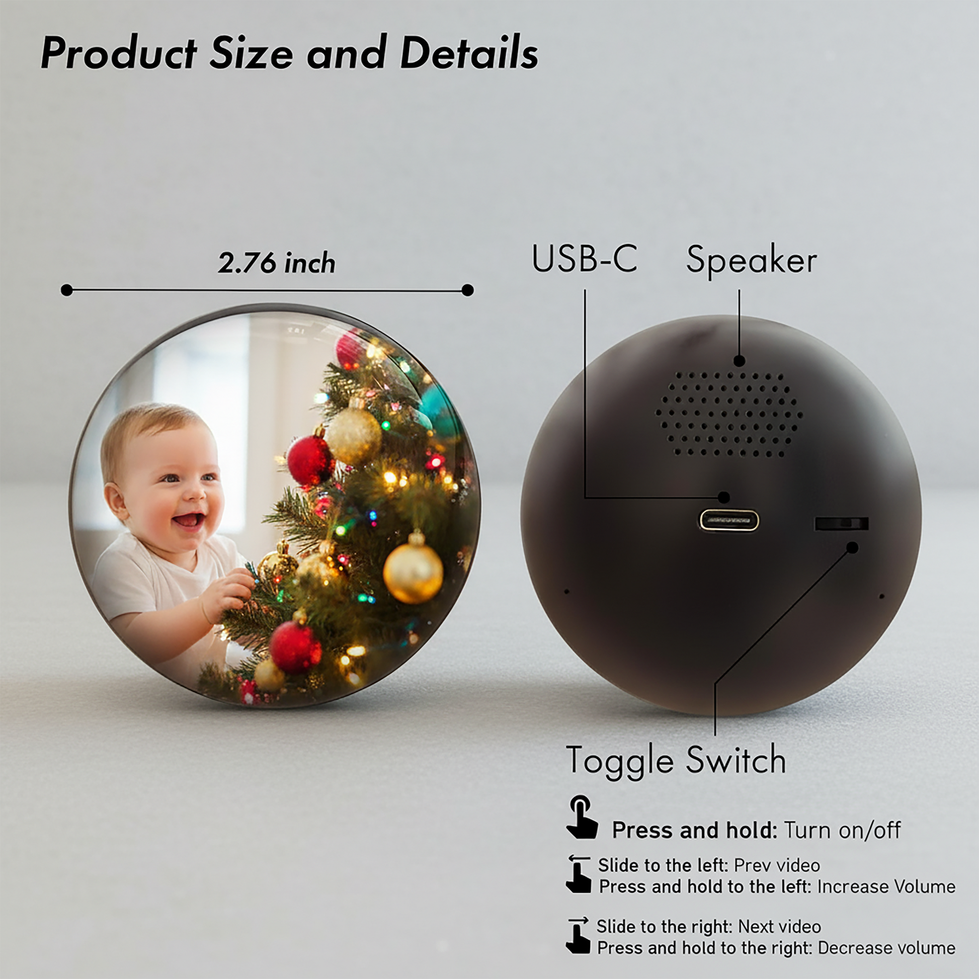 Personalized Memory Crystal Ball Custom Video Orb Gift