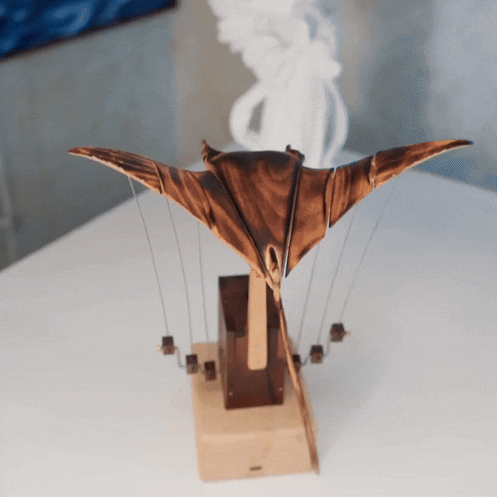 ✨✨Handcrafted Wooden Manta Ray Automaton
