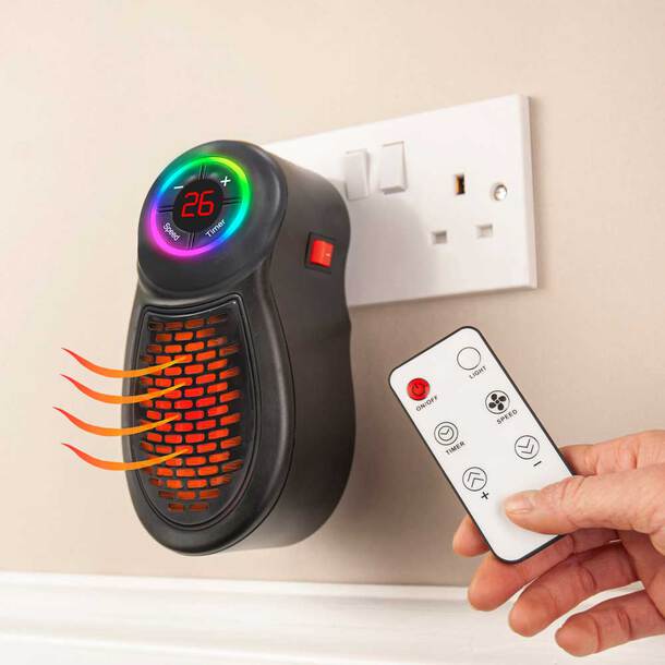 ❄Winter Sale 49% OFF 🎁Mini Wall-Outlet 7 Color LED Heater With Remote Control