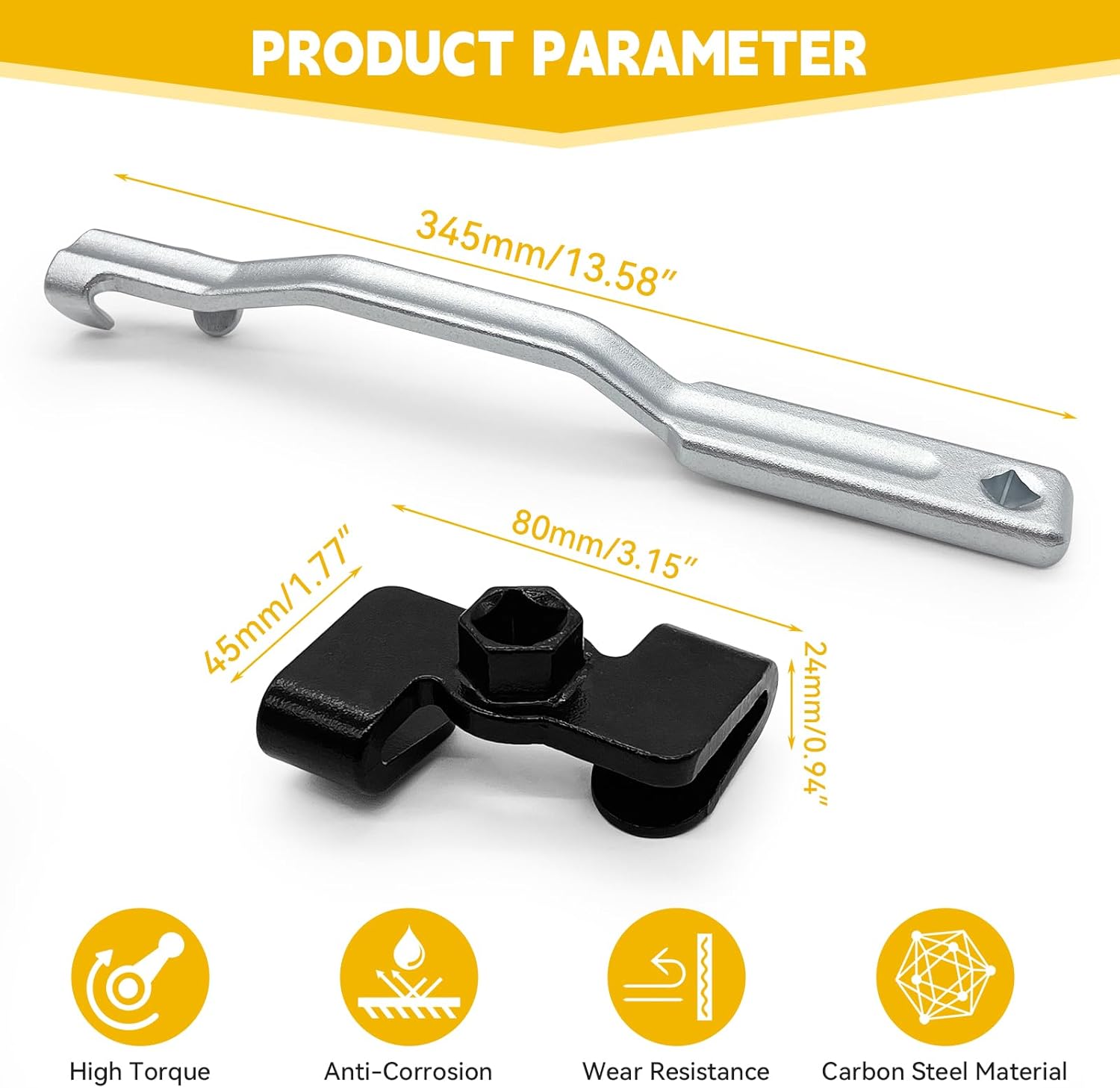 Universal Wrench Extender Tool Bar and Conversion Adapter