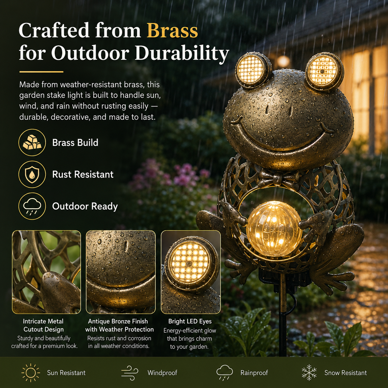 Dynamic Solar Animal Garden Stake Light 🐸🐱🦉