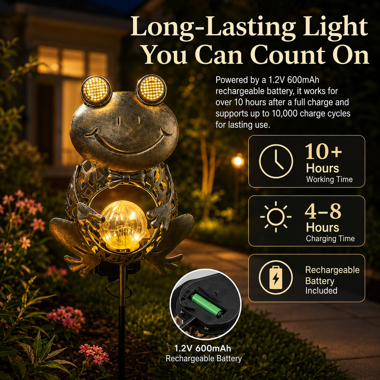 Dynamic Solar Animal Garden Stake Light 🐸🐱🦉