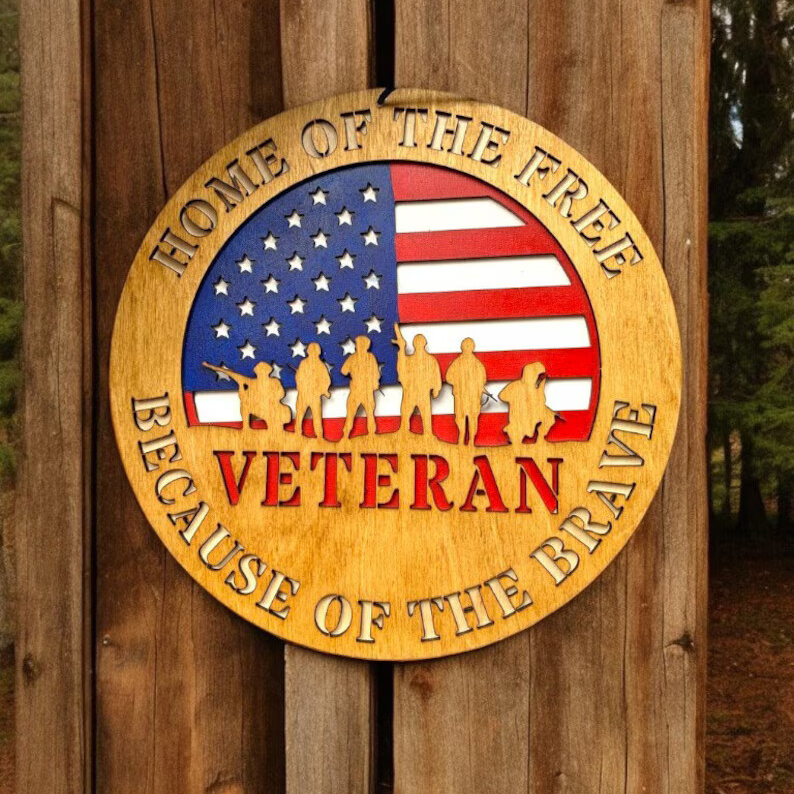 Veteran Tribute 3D Wooden Doorplate