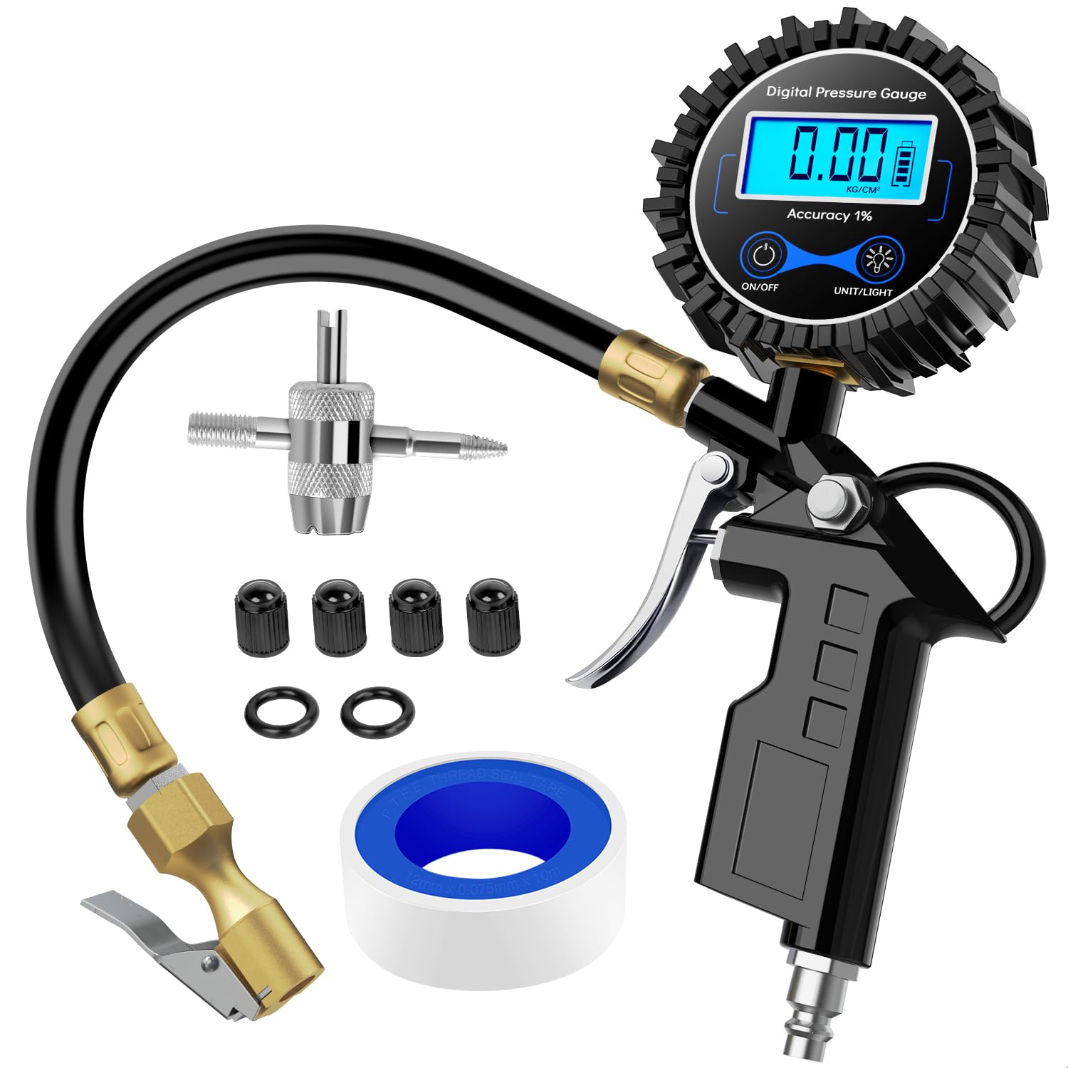 Digital Tire Pressure Gauge with Inflator