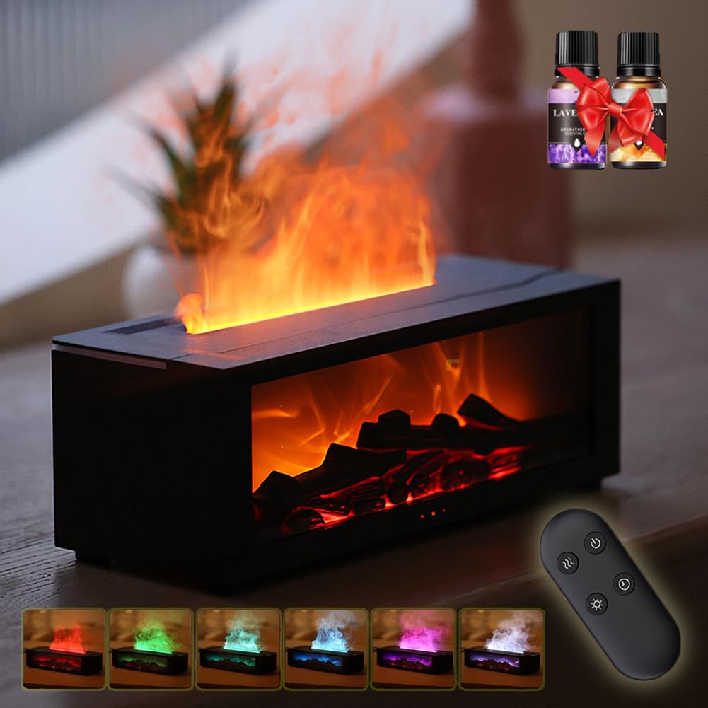 Fireplace LED Flame Humidifier and Oil Diffuser
