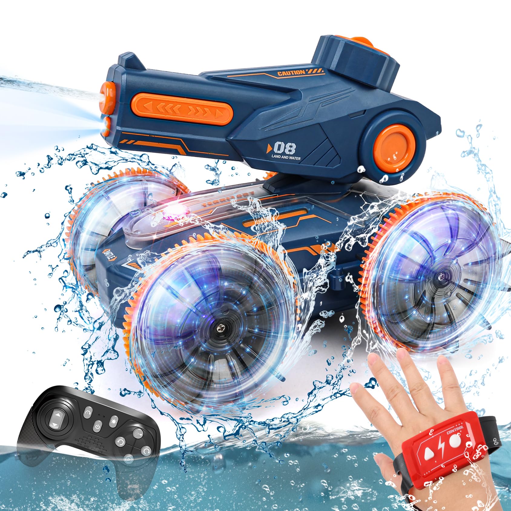 3-in-1 Amphibious Remote Control Car Water Squirt Tank