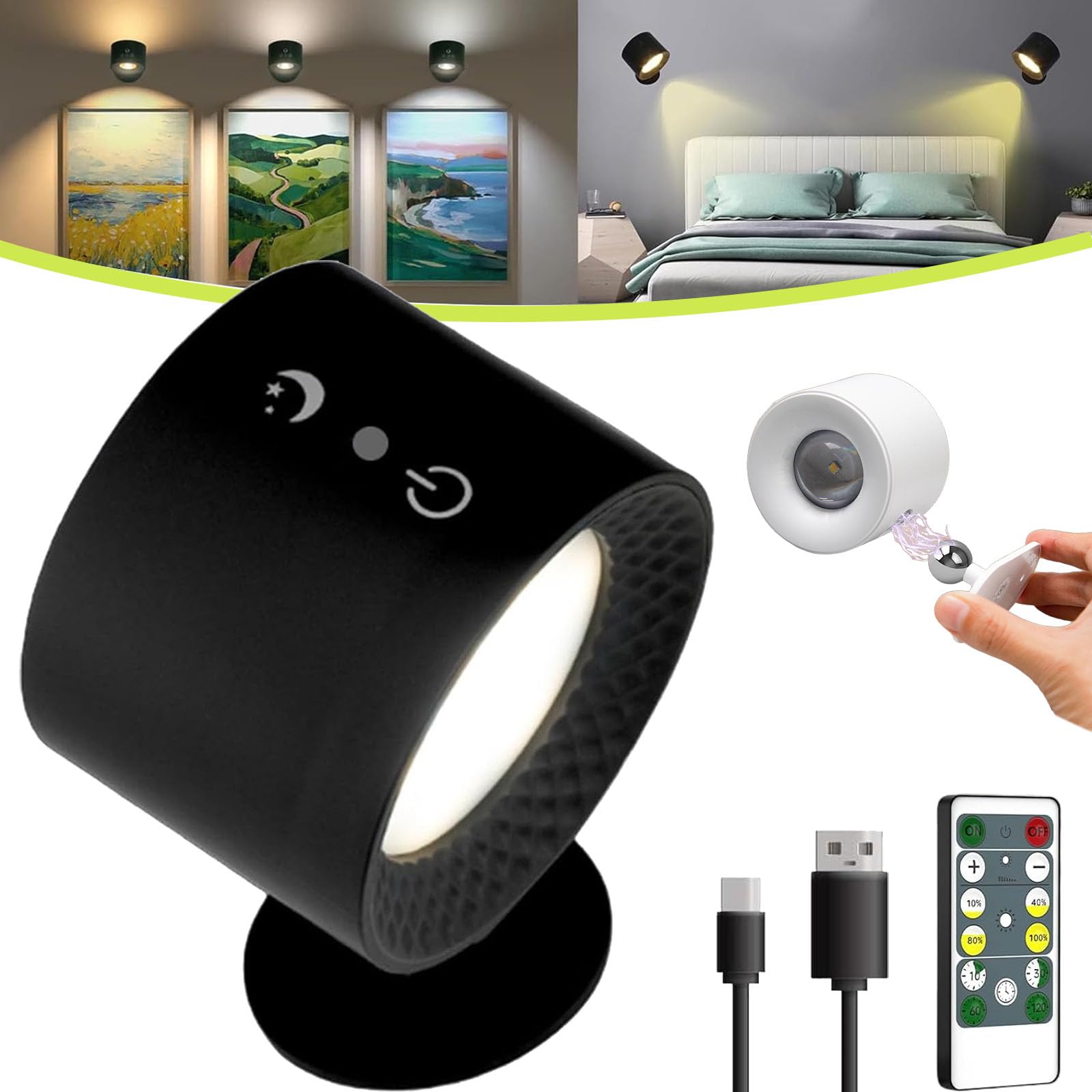 360° Rotating Touch Control Sensor Light