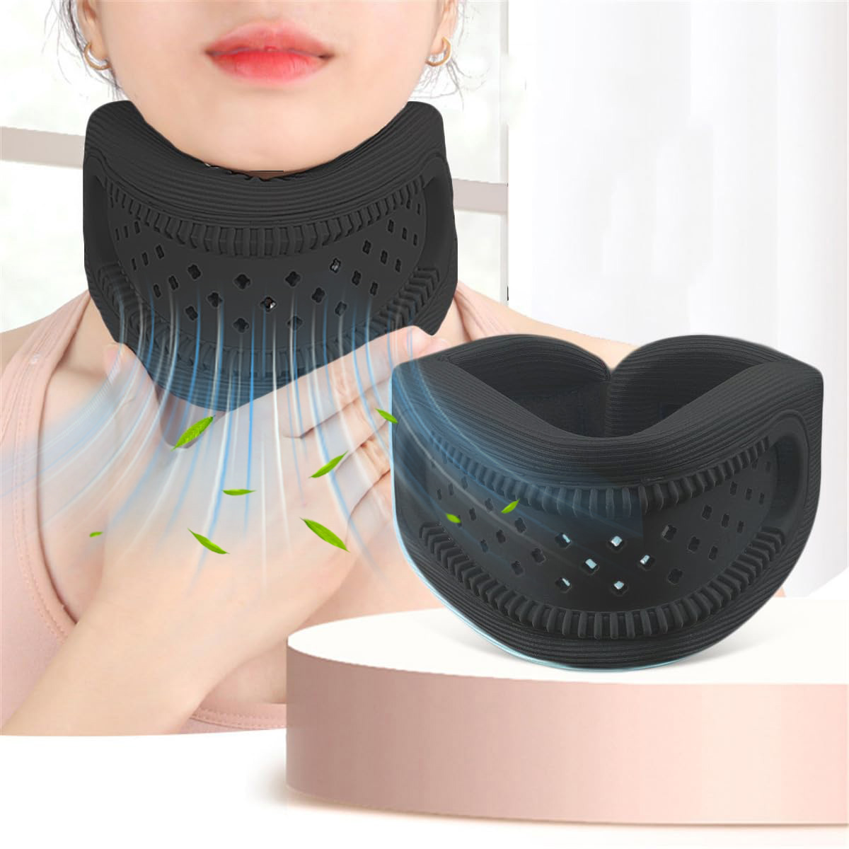 Neck Brace for Pain Relief and Support, Soft Adjustable Cervical Collar Neck Traction Device