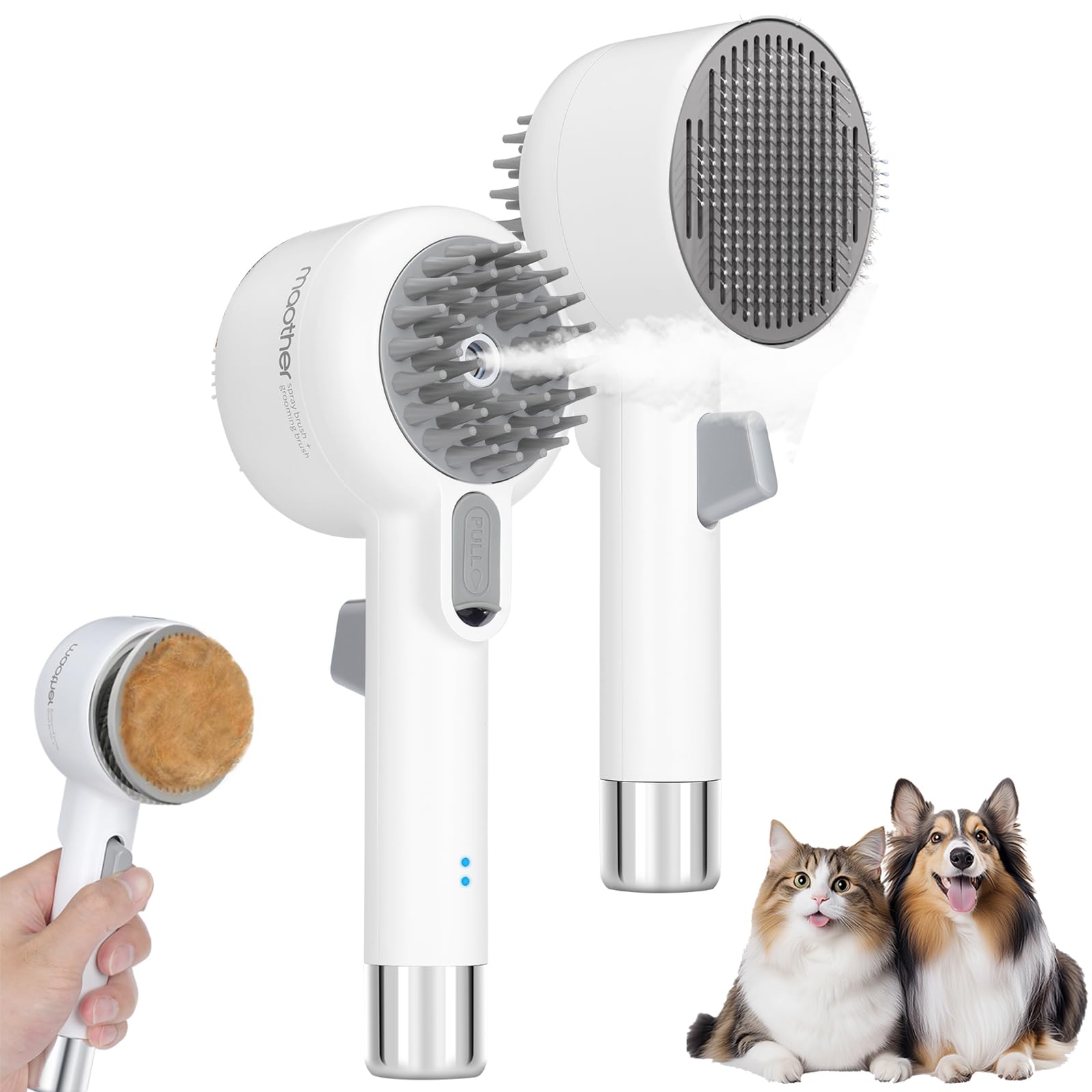 Double Sided Steam Pet Grooming Shedding Brush