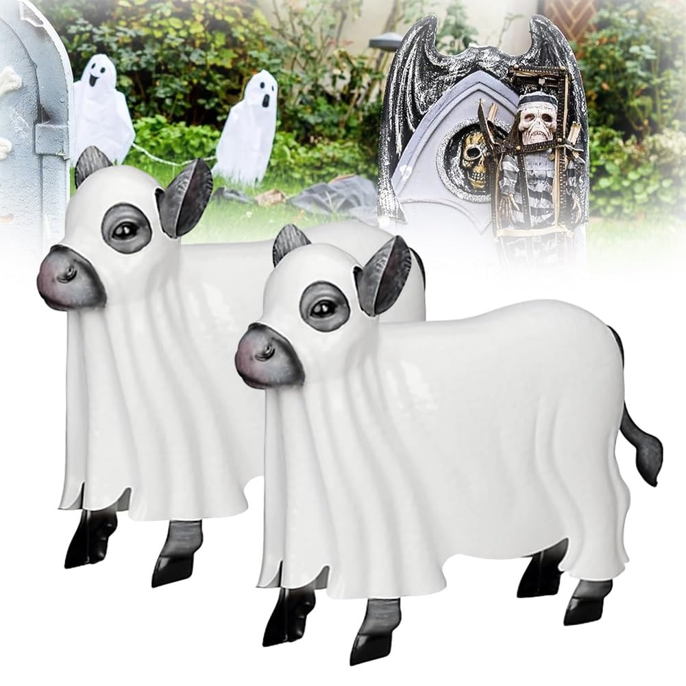 🐄Spooky Ghost Cow Statue