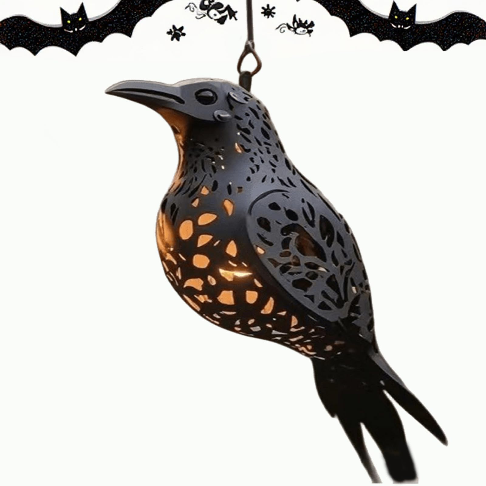 3D Hollow Gothic Raven Hanging Lantern