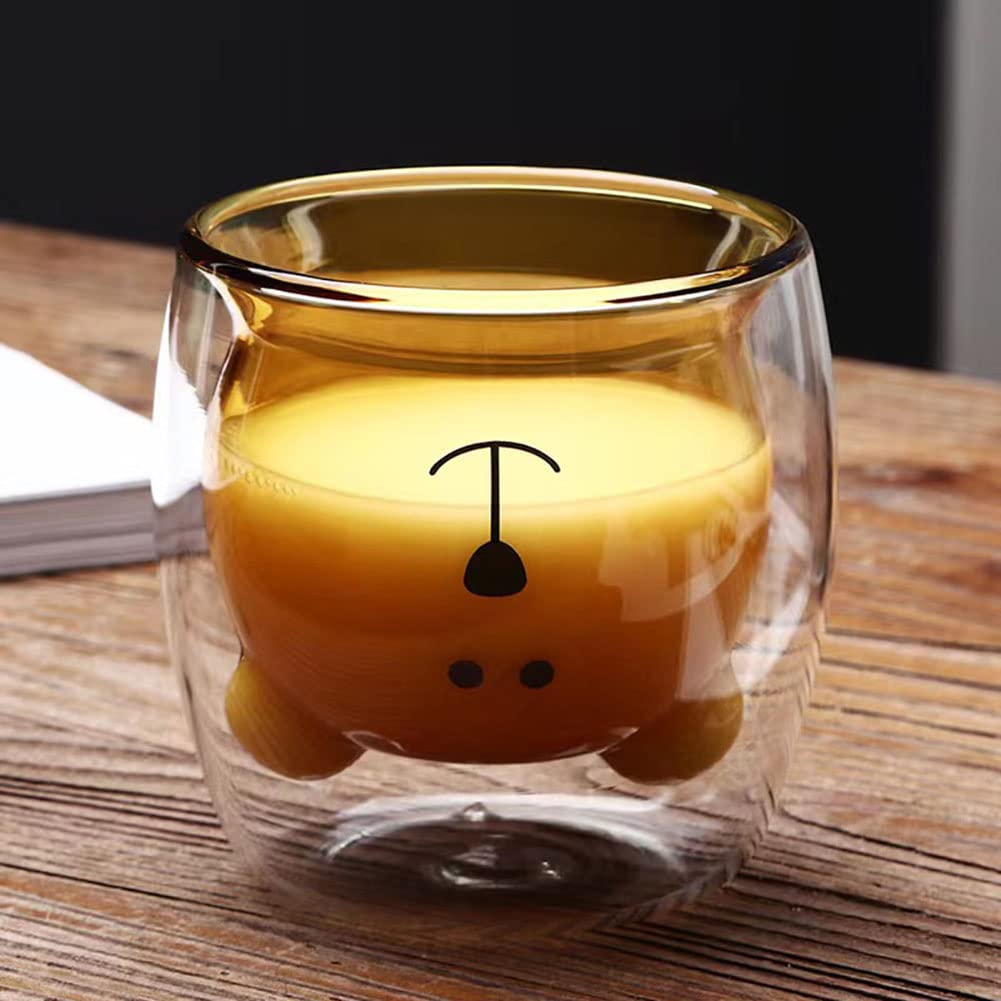 Cute Bear Tea Cup Double Wall Glass 250 ml/ 8.5 oz