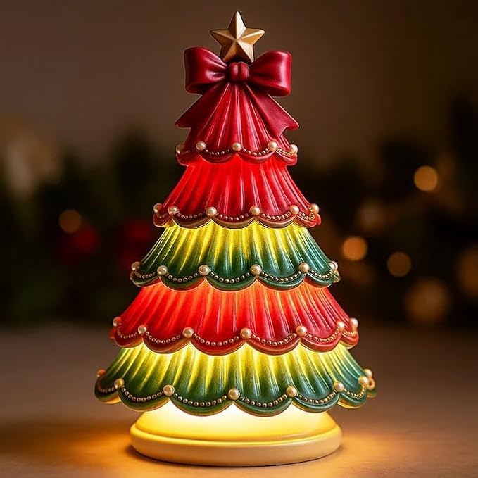 Painted Tabletop Christmas Trees Light