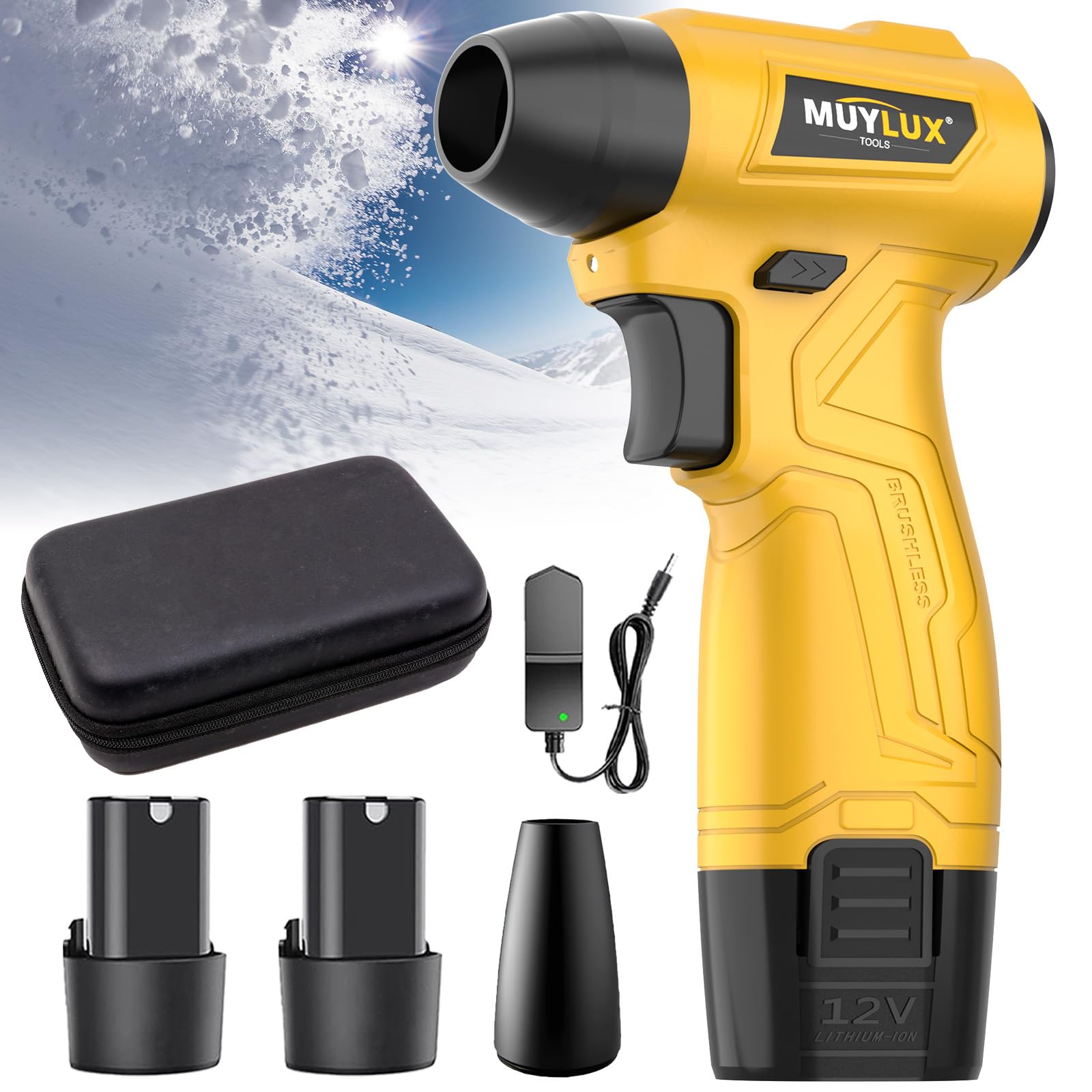 ❄️ Cordless Electric Turbo Snow Blower –  LED Light