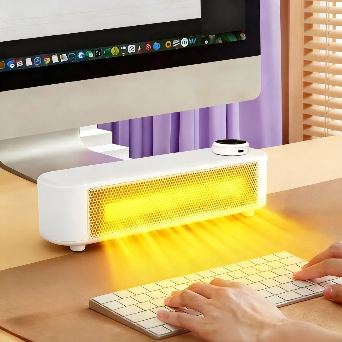 Portable Quiet Ceramic Space Heater with Tip-Over & Overheat Protection