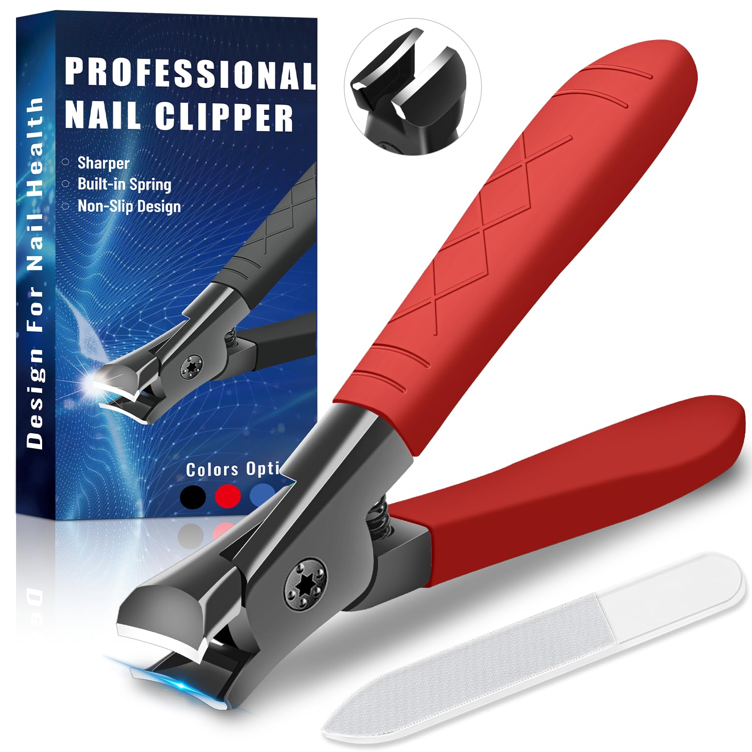 Non-Slip Long Handle Nail Clippers for Thick Nails