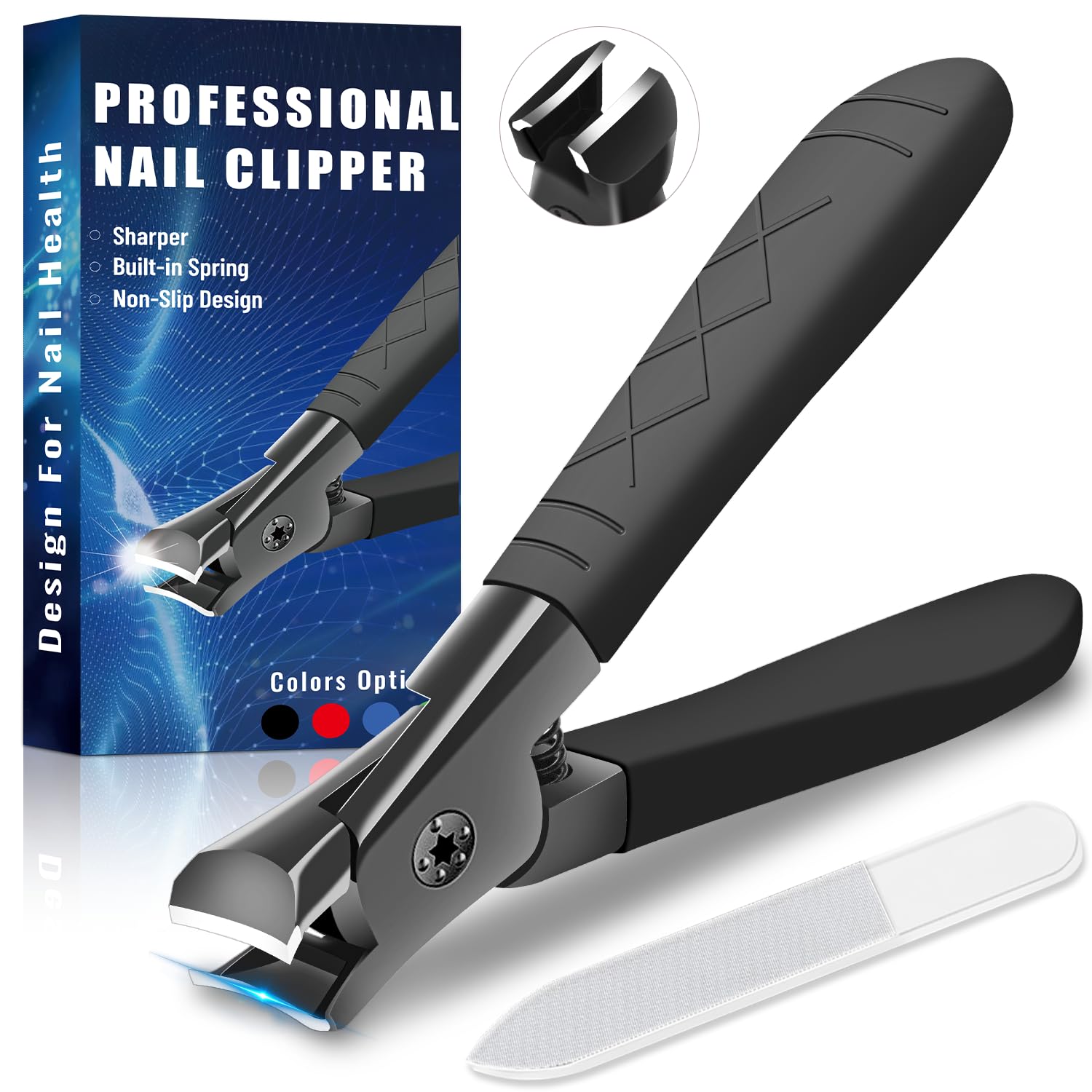 Non-Slip Long Handle Nail Clippers for Thick Nails