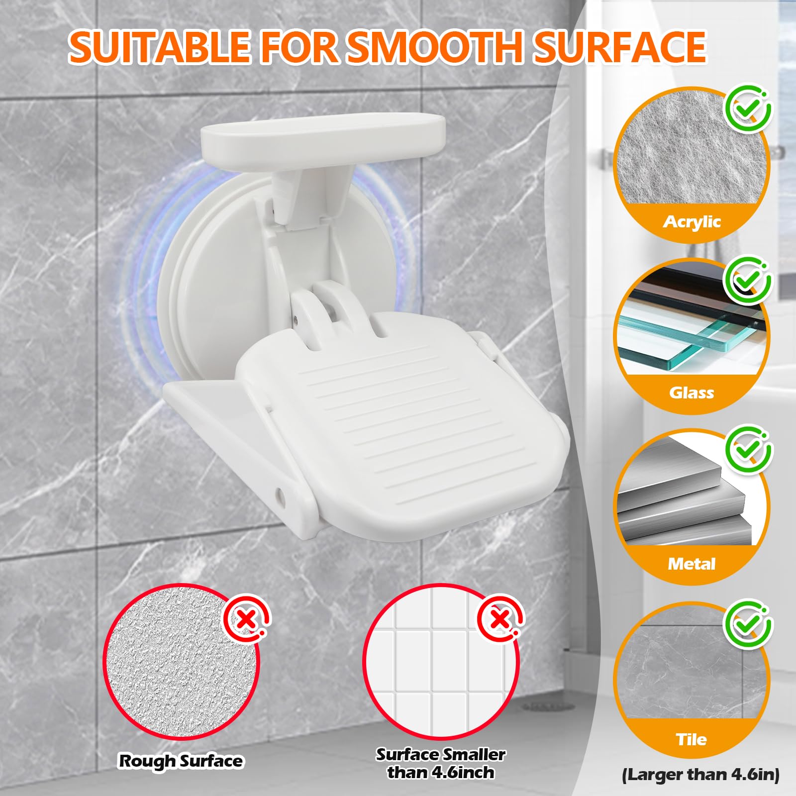 Shower Foot Rest Suction Cup Rack