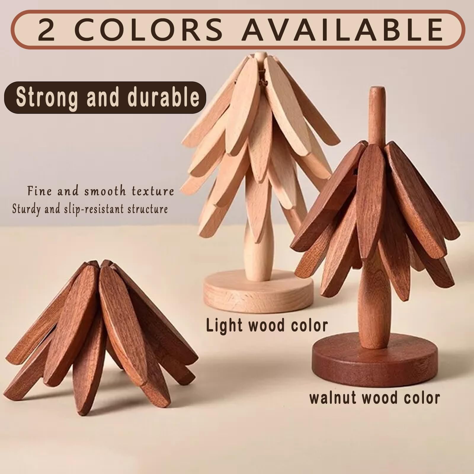 Handmade Wooden Christmas Tree Tripod Set Unique Gift For Holidays