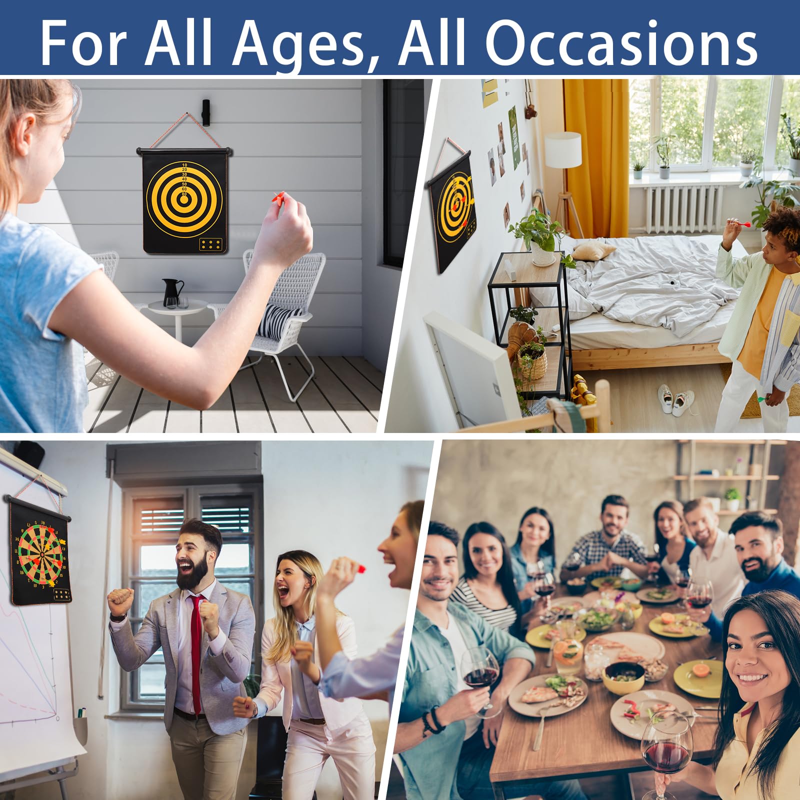 Magnetic Double Sided Dart Board for Kids