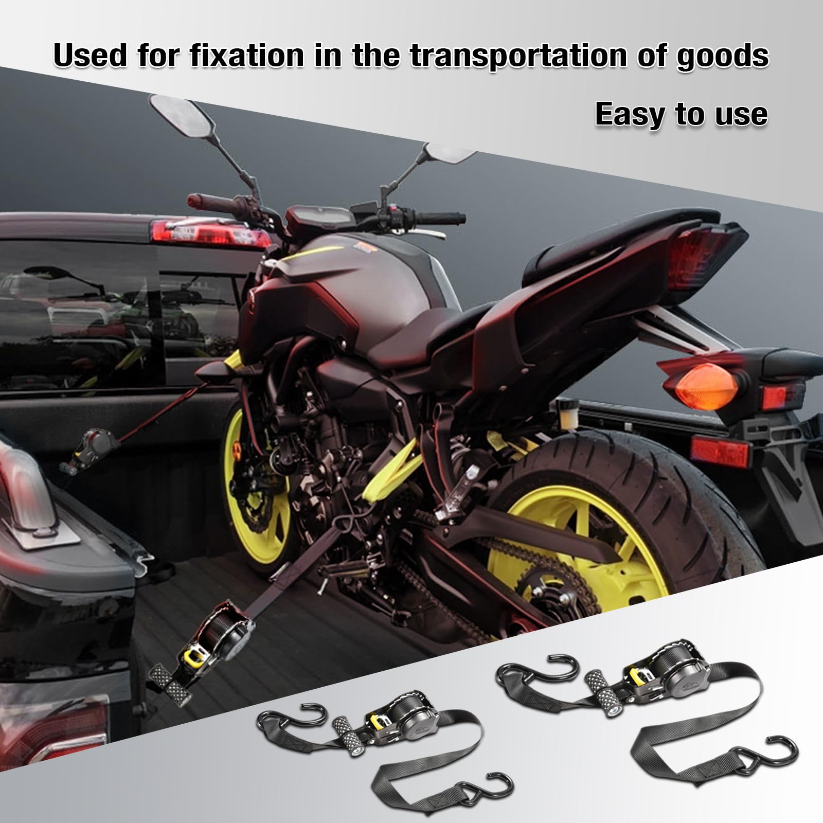 9.8ft. Retractable Ratchet Tie-Down Straps