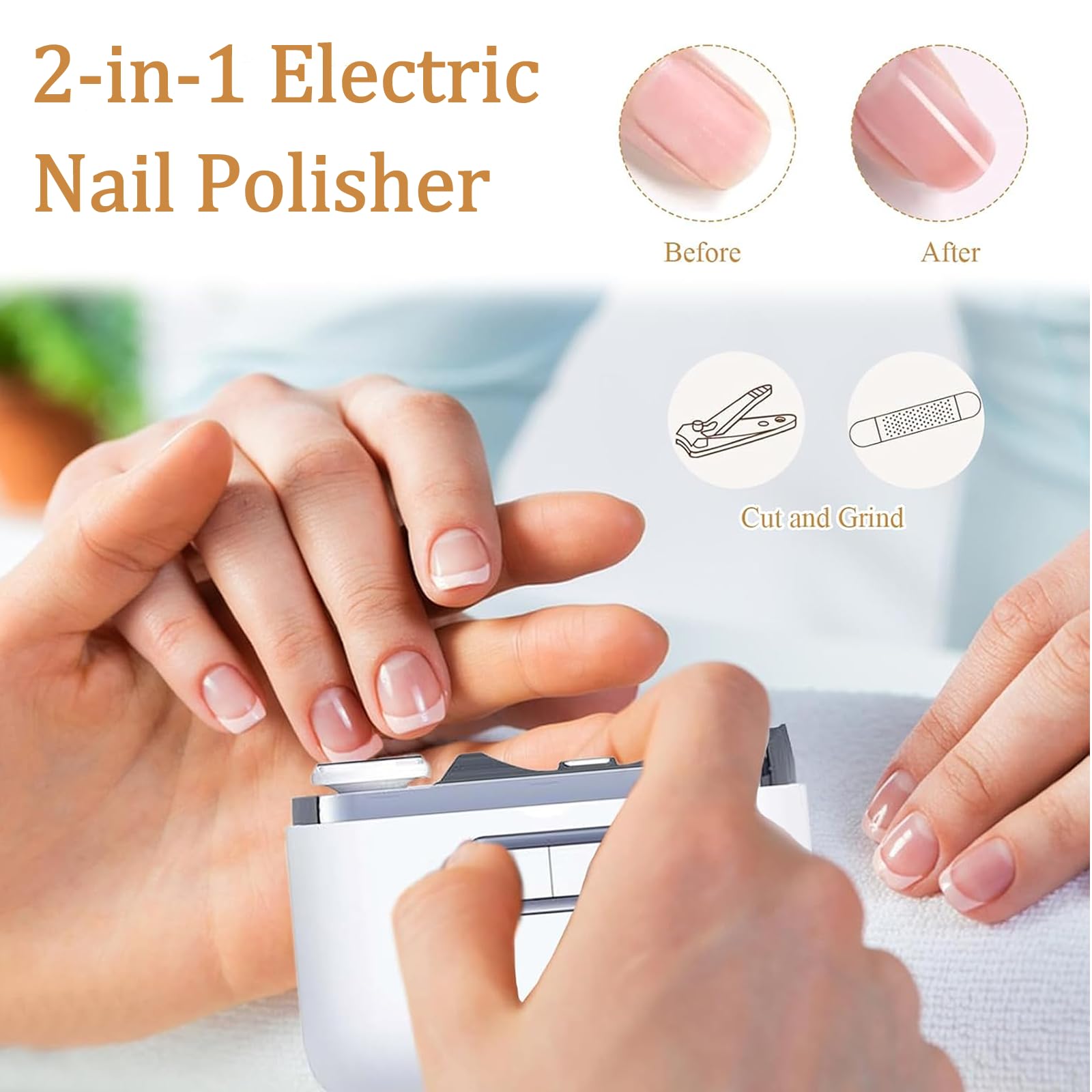2 in 1 Electric Automatic Nail Clipper Trimmer