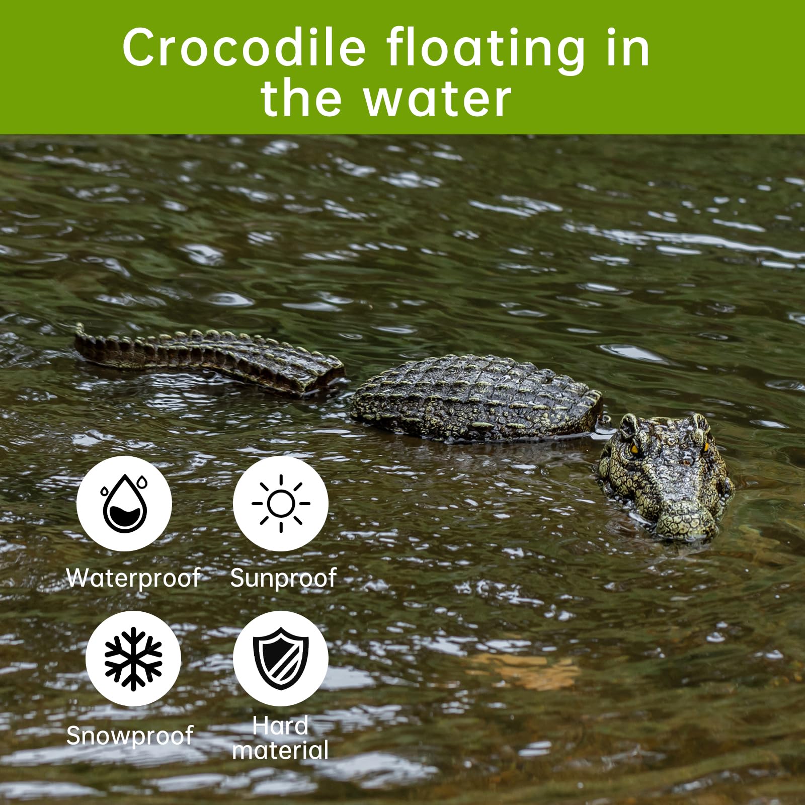 Three-Section Simulation Floating Crocodile