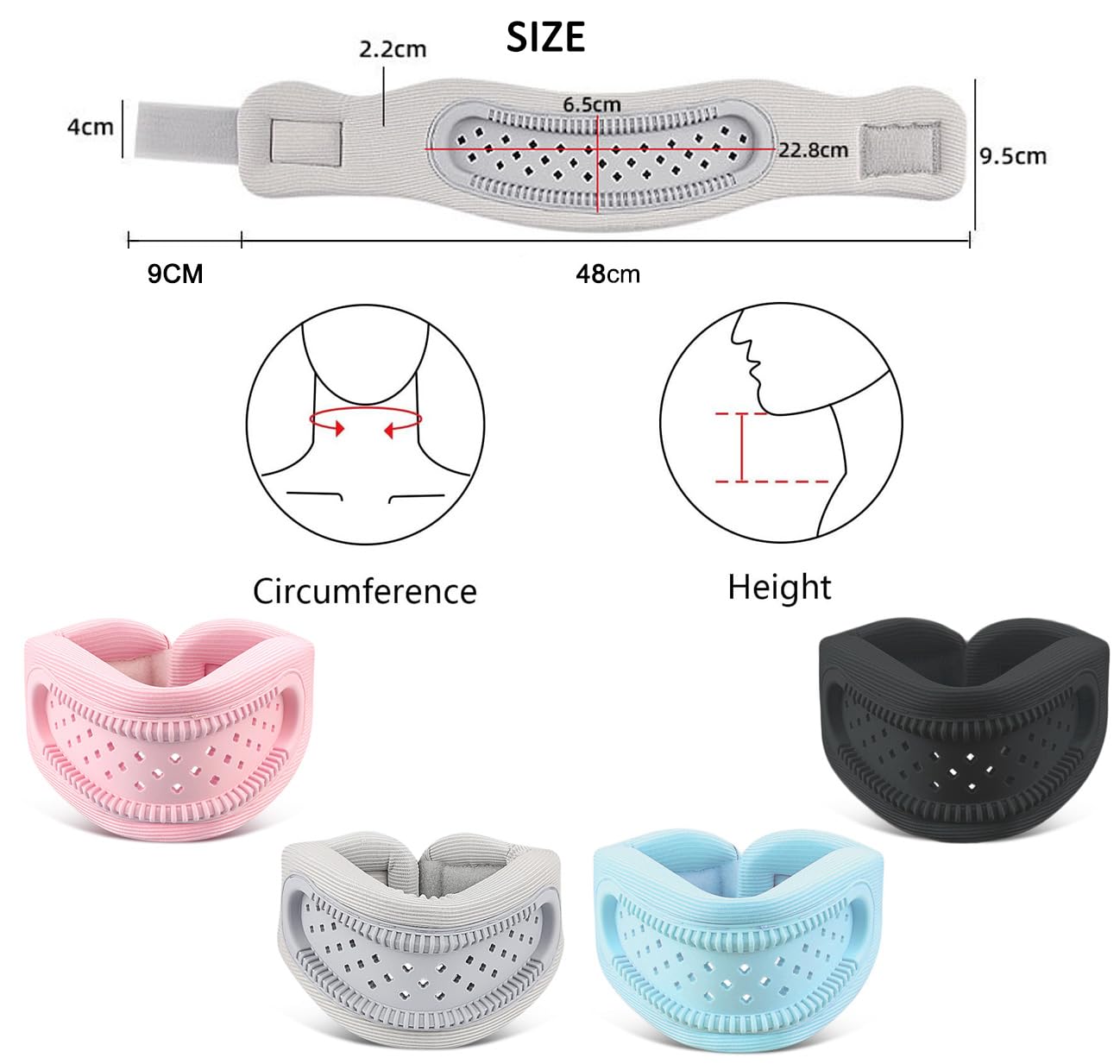 Neck Brace for Pain Relief and Support, Soft Adjustable Cervical Collar Neck Traction Device