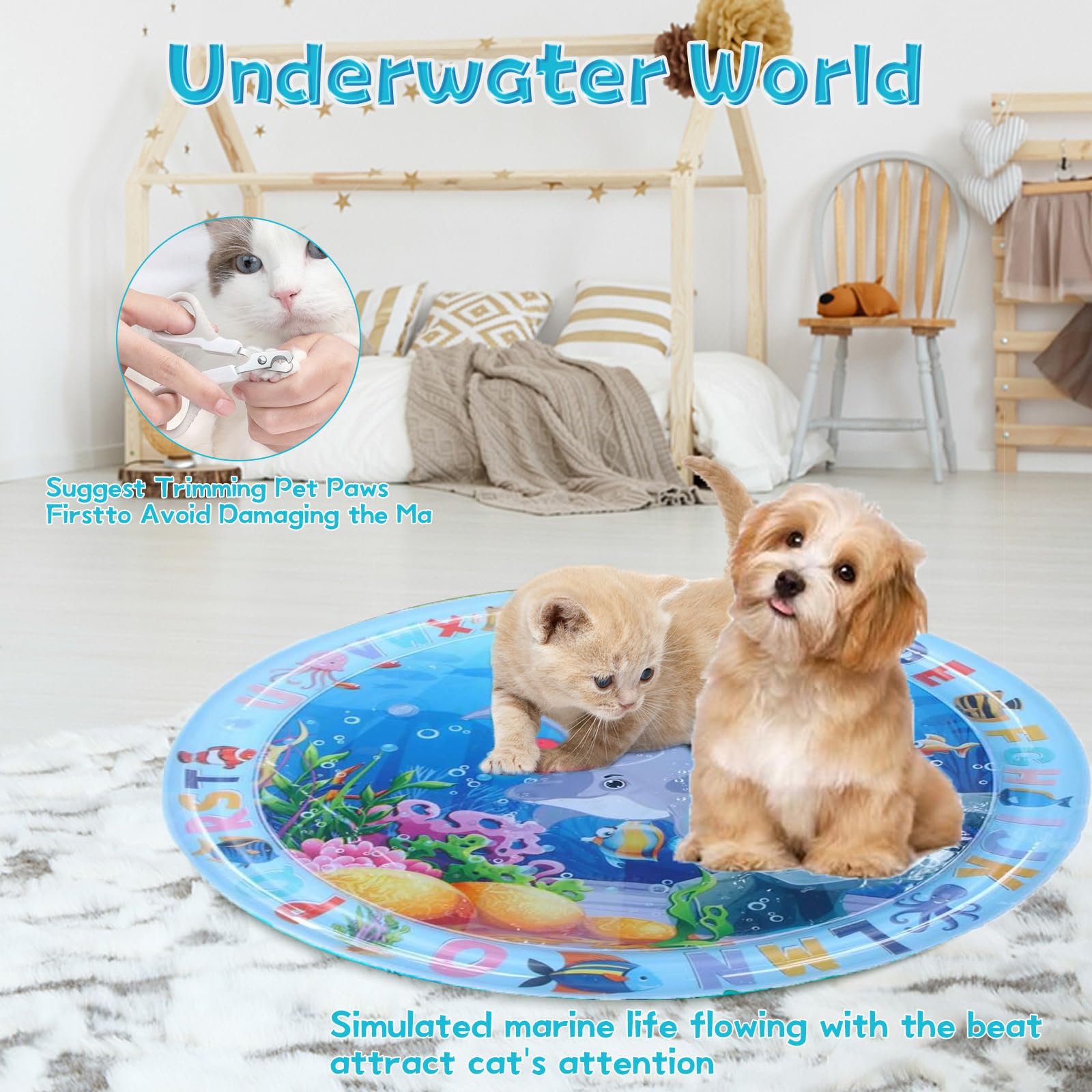 2025 New Thickened Summer Pets Cooling Water Sensory Play Mat for Cats Dog