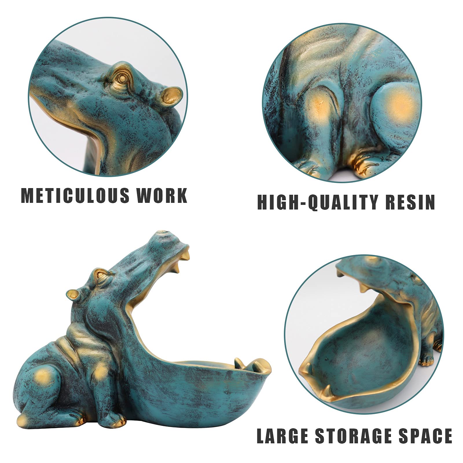 🔥2024 funny home decor ！Hippo Statue candy dish decorative bowl